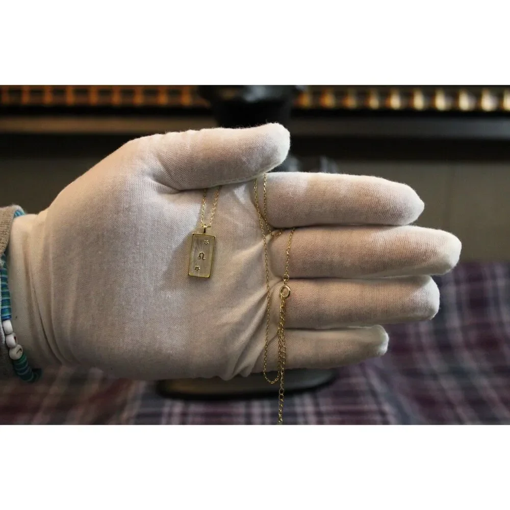 NWT Leo Zodiac Sign 14K Gold Dipped Cubic Zirconia  Pendant Necklace